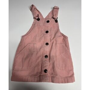 Oshkosh Bigosh Boys Girls Unisex Toddlers Corduroy Overalls Size 2T Pink Snap